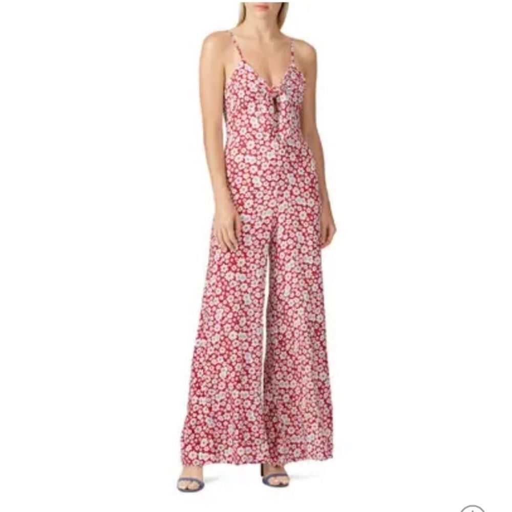 Auguste The Label Mila Palms Red Floral Jumpsuit Size 4